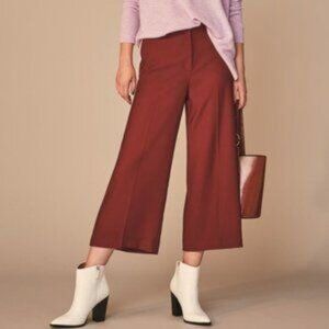 Halogen Wide Leg Cropped Pants Red PETITE
